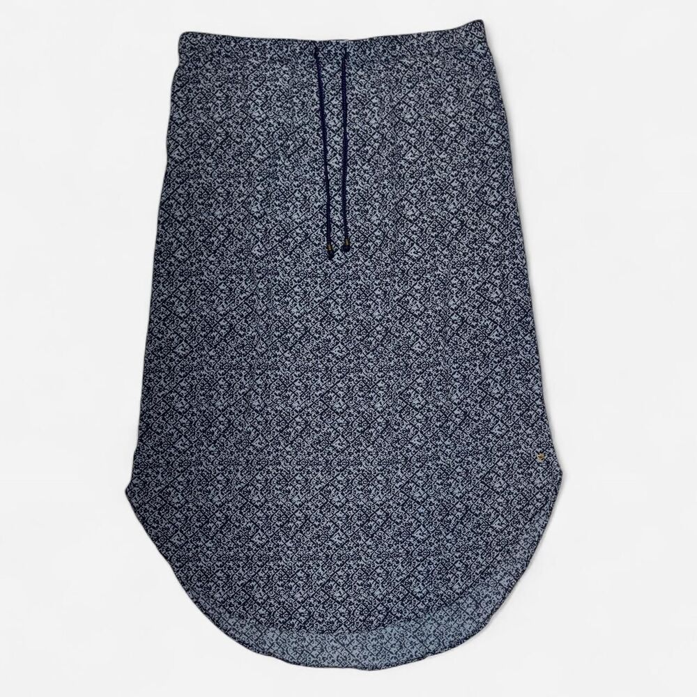 Eddie Bauer Blue Midi Skirt with Drawstring Waist (SIZE LARGE)